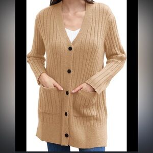 Women's Tan Cardigan Sweater